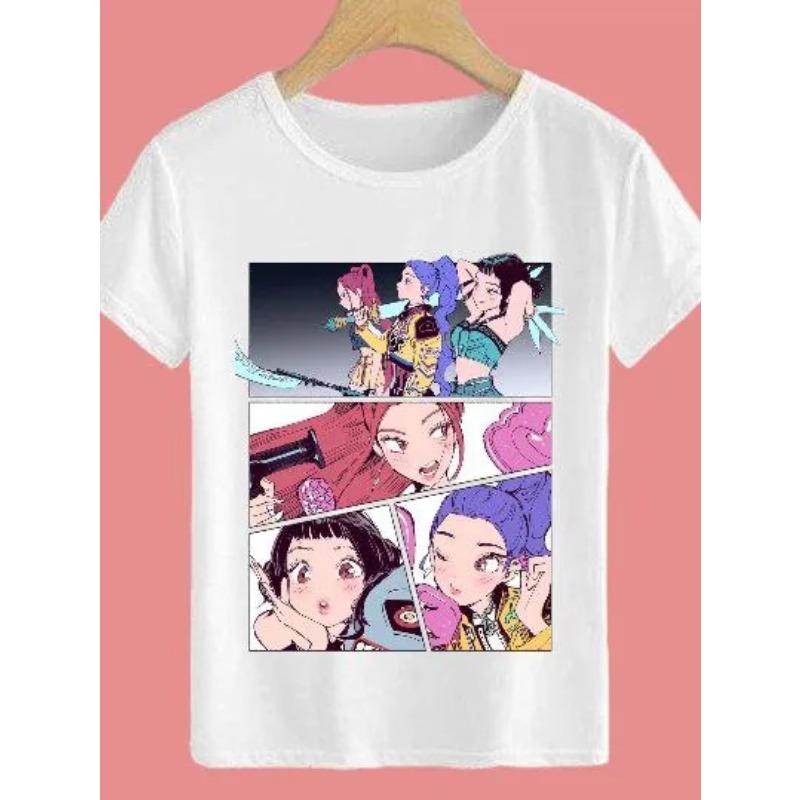 Casual Loose Short-sleeved Fashion Printed Top Simple T-Shirts Girls