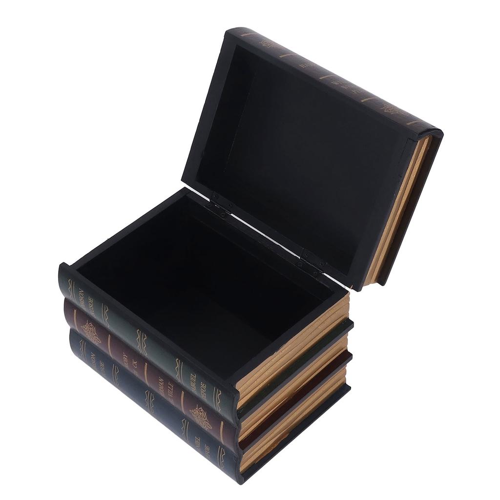 Buch Schmuckstück Vintage-Stil Texturiert Überzogen Goldfarben Aufbewahrungsfunktion Dichteplatte Dekorative Buchdekoration für