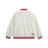 Li Ning Color Block Trim Stripes Letter Logo Sherpa Fleece Lined Jacket Unisex Ivory AFDSD31-1