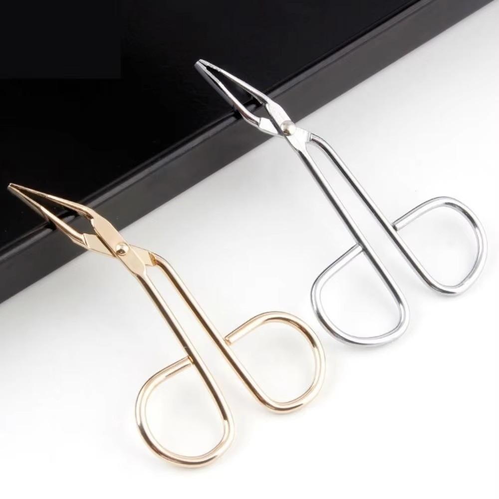 Stainless Steel Eyebrow Tweezer With Handles Elbow Hair Plucker Hairgripping Clip Mechanism Eyebrow Curler