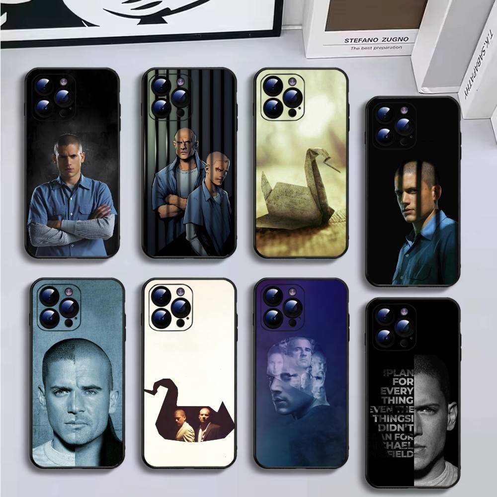 Prison Break TV Series Phone Case For iPhone17,16,15,14,13,12,11 Plus,Pro Max,Soft Black Cover