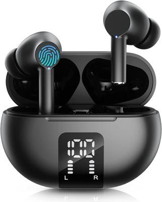 Kablosuz Kulak İçi Bluetooth 5.3 Kulaklıklar 40 Saat Oynatma Süresi LED Ekran HiFi Stereo Ses Su Geçirmez Kulaklıklar Mikrofonlu iPhone/Samsung/Android için