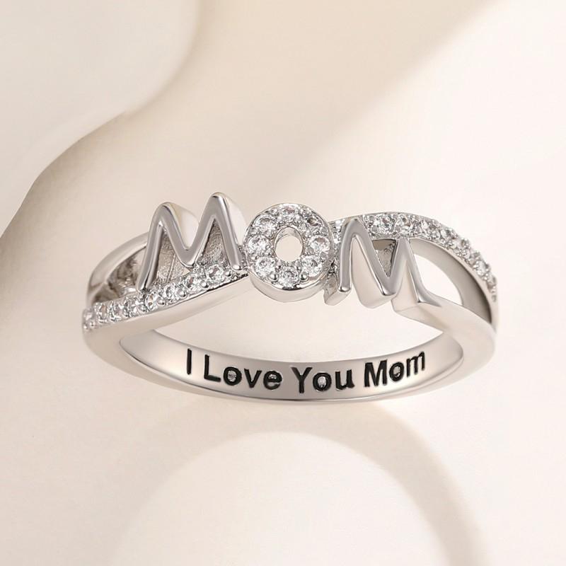 Huitan Trendy Wedding Rings for Mother Mom Luxury Paved Cubic Zirconia Brilliant Women Accessories Anniversary Gift Lady