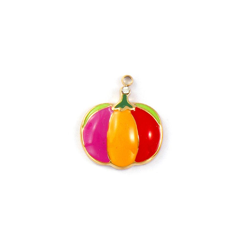 1Piece 304 Stainless Steel Charms 18K Gold Plated Enamel Strawberry Acorn Snail Mushroom Pendant For DIY Necklace Jewelry Making