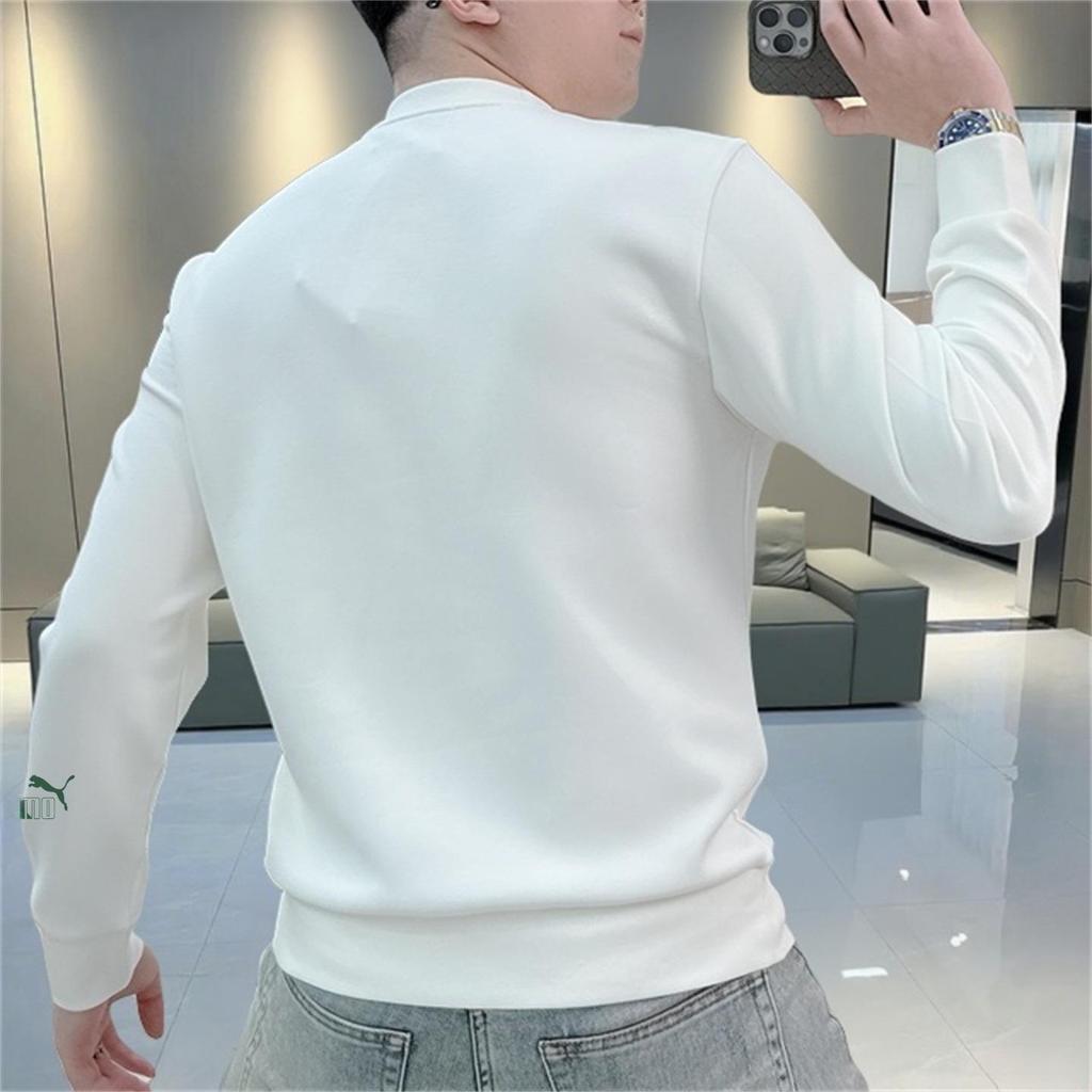 Men's European Light Luxury Printed Hoodie: Autumn/Winter Slim Fit Plus Velvet Top