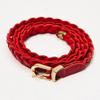 SORRY TOO MUCH LOVE Slim Point Woven Leather Belt_Red