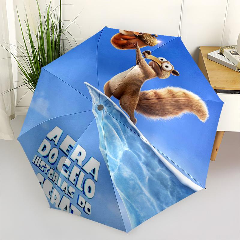

Ice Age Scrat s Acorn Adventure Cartoon Umbrella, Portable 3-Fold Compact Umbrella, Suitable for Camping, Hiking and Travel, Ideal Easter Bi