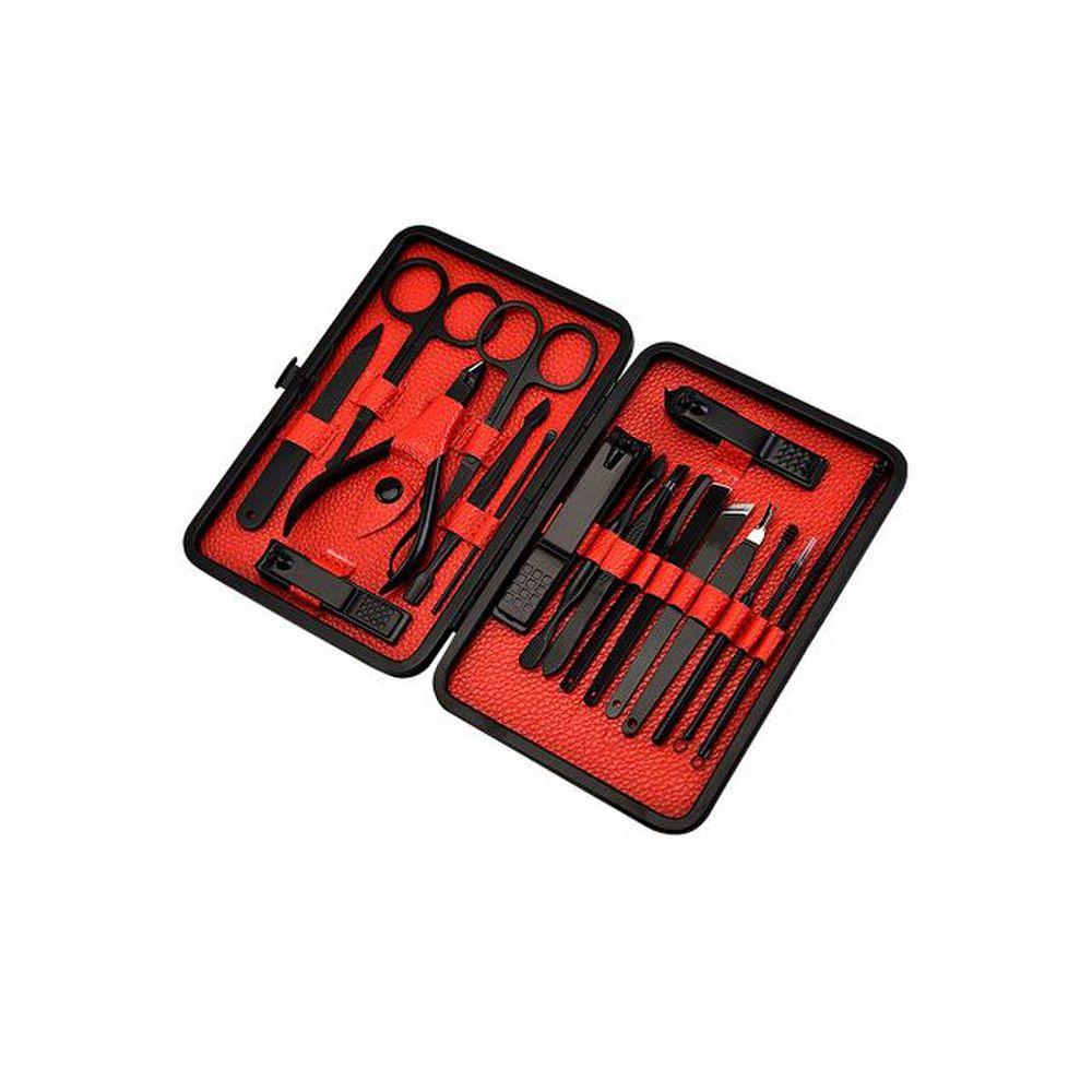 

19-piece nail clipper set with facial and foot care products