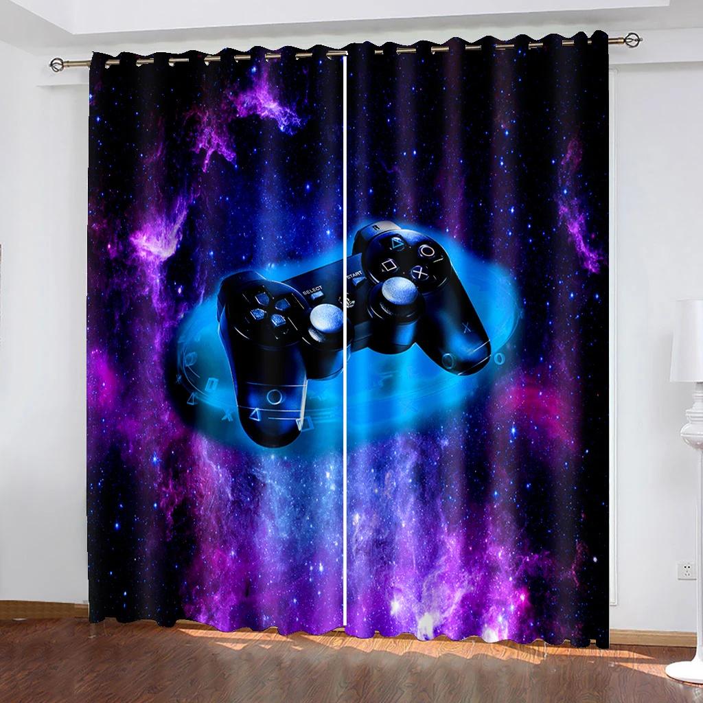 Game Handle Gamepad Video Gamer Switch Window Curtain Blinds For Living Room Kids Bedroom Bathroom Kicthen Door Home Decor2Pcs