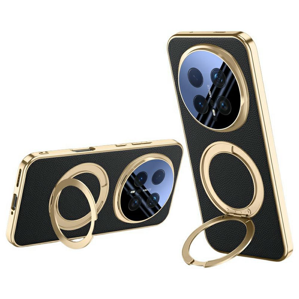 Pro Honor Magic8 Pro 5G Pouzdro Magnetický Otočný Stojan Kožené + PC + Akrylové Kryt Telefonu s Tvrzeným Sklem Zadní Displejová Fólie