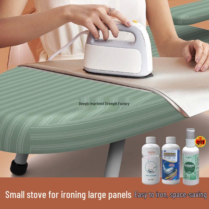 Compact Folding Ironing Board with Mini Iron Pad and Clothes Rack