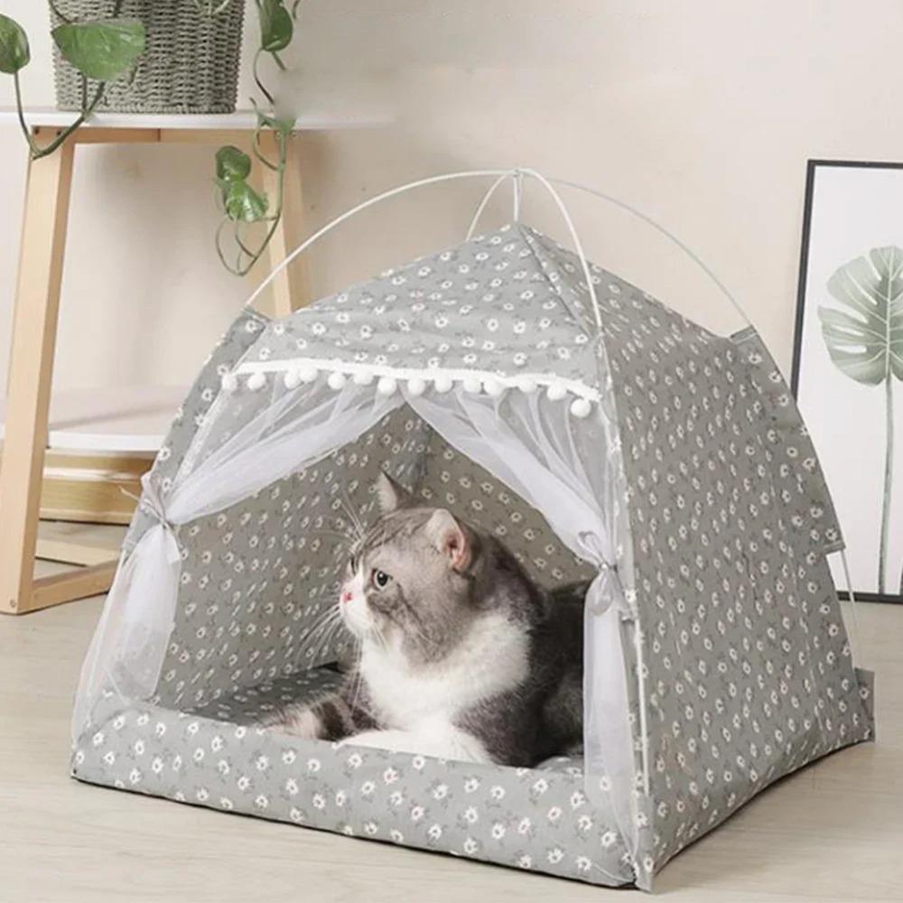 Pets Tent Bed for Cat House Cozy Products for Pet Accessories Nest Comfy Calming Cat Beds for Small Dogs Chihuahua Tent Hammock