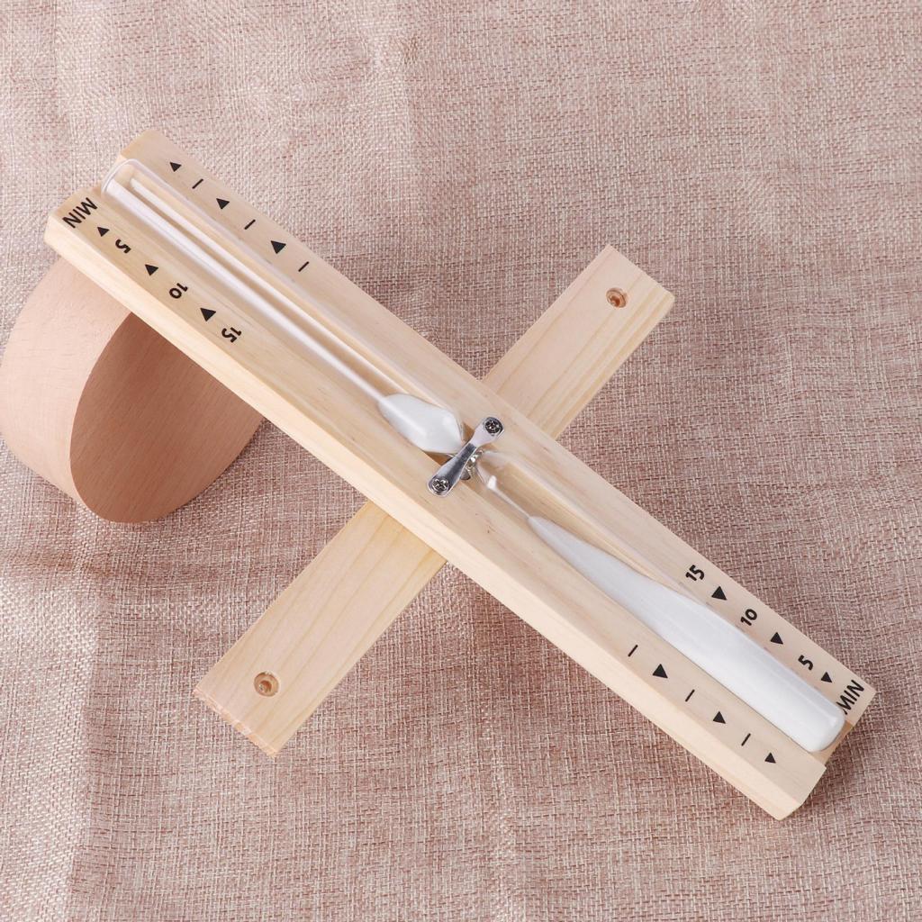 Wall-Mounted 15-Minute Rotating Wooden Sauna Hourglass Timer