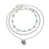 Three Pack of Turquoise Chokers Necklaces Featuring Silver Cactus Pendant Great for Adding A Touch of Western Charm