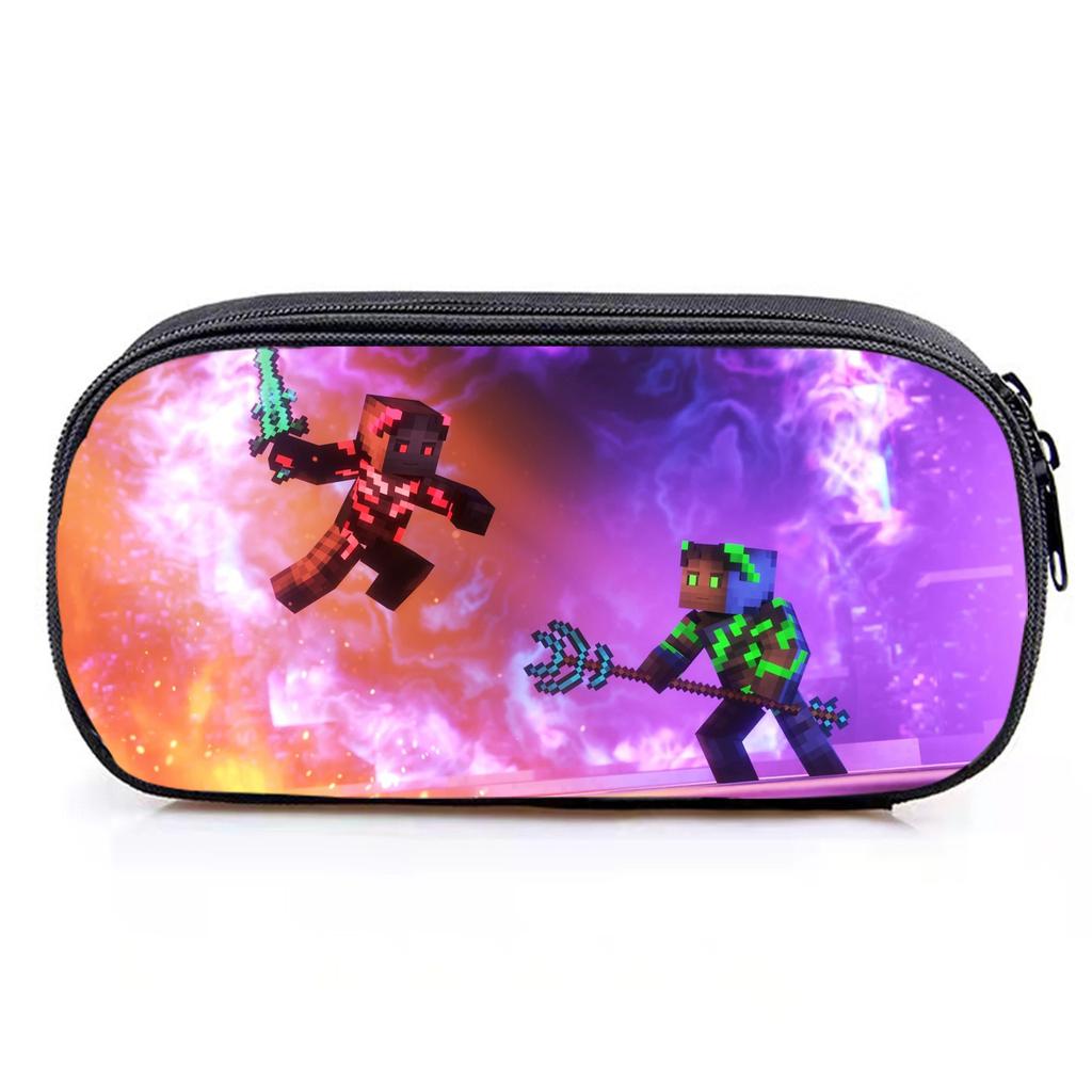 Minecraft Game Student Large Capacity Pencil Bag Stationery Bag Cartoon Pencil Bag Storage, Stationery Box