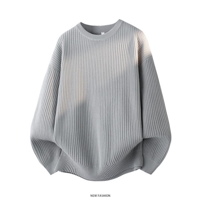 Suéter de punto casual para hombre con cuello redondo Otoño Top Básico