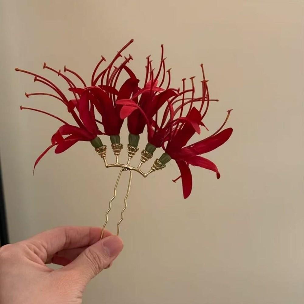 Fairy Flower Hair Stick Large Hanfu Hair Stick Elegant Simulation Flower Hairpins  Female