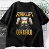 GABELSTAPLERFAHRER Lustiges Katzen-Meme T-Shirt Herren Damen Vintage Übergröße Kurzarm T-Shirts Mode Hohe Qualität Baumwoll-T-Shirts
