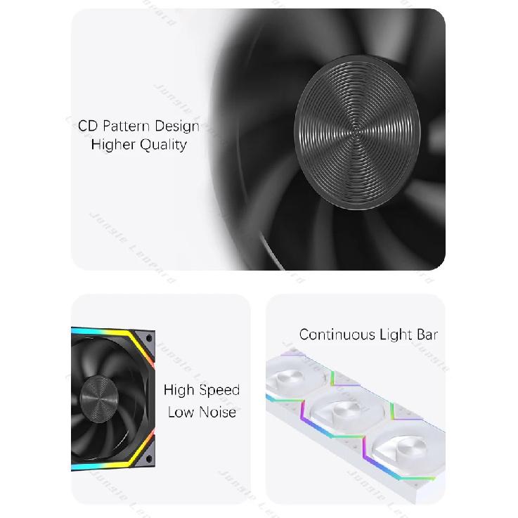 Jungle Leopard Galaxy Prism XH Flowing Running Lights PC Case Fan 120mm  ARGB Cyclic Mirror Light Effect PWM Cooling Fan