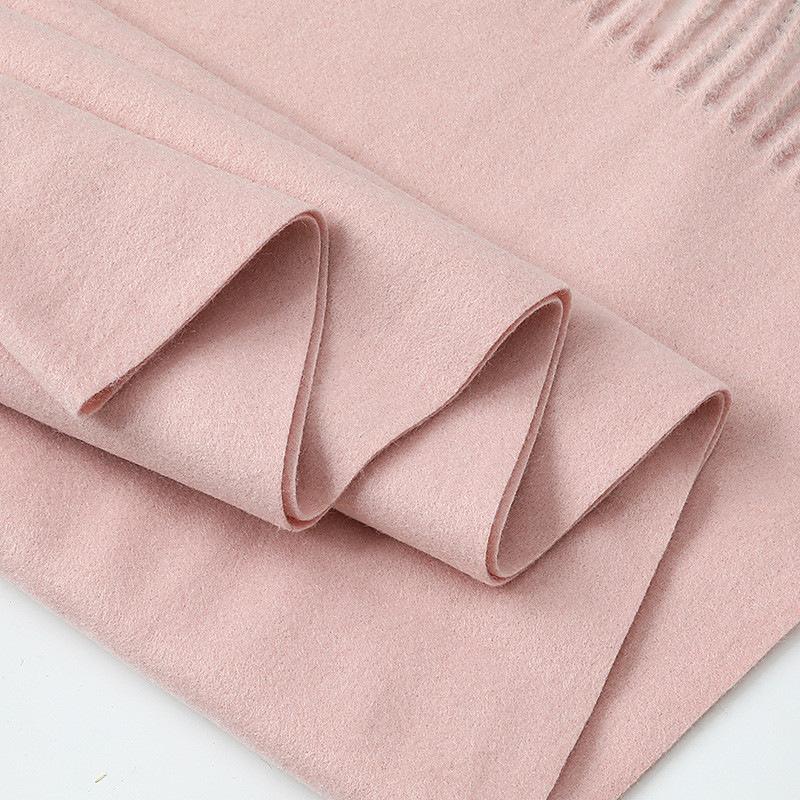 Scarf women's winter high-end sense solid color scarf Korean atmosphere men's cashmere shawl scarf autumn and winter