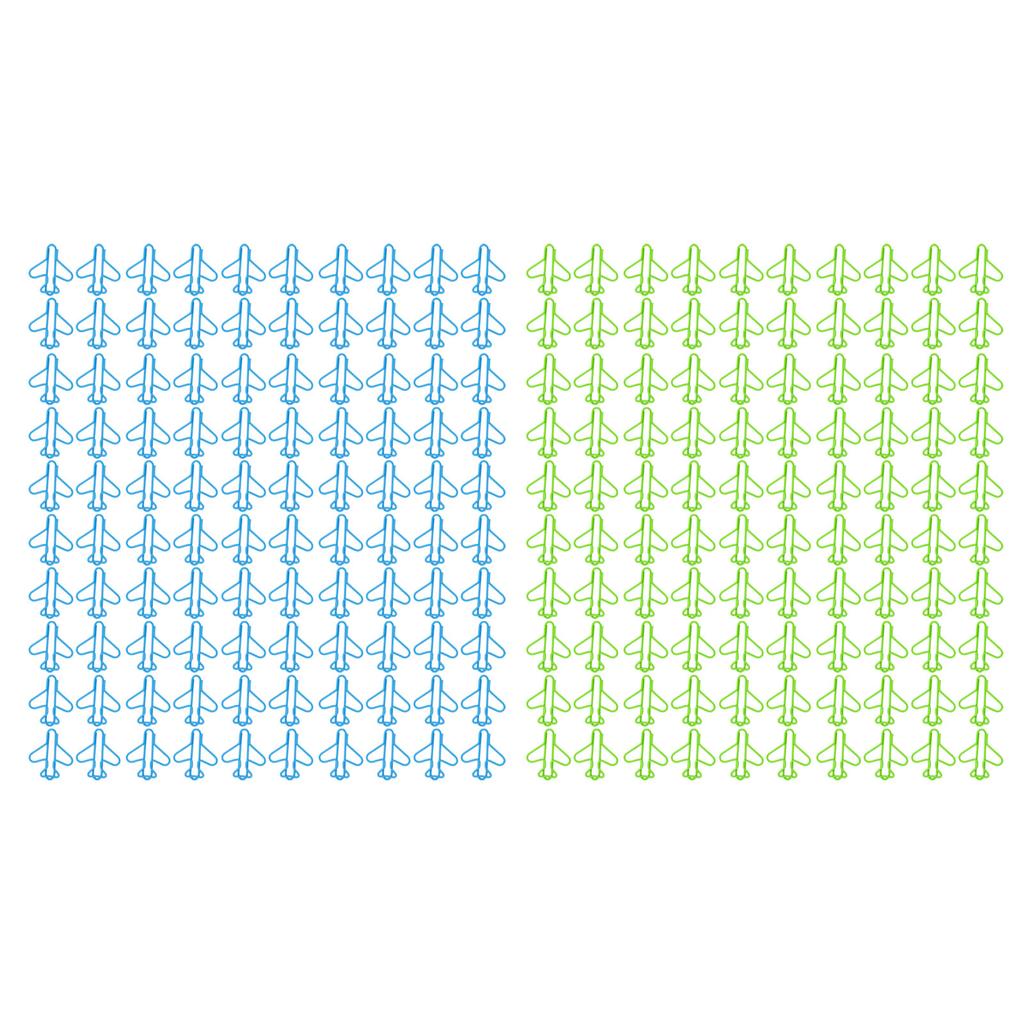 100Pcs Cute Paper Clips Plane Shape Design Covered Wire Bright Color Fancy Paperclips for Scrapbook