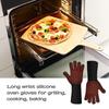 Silicone Cooking Gloves Grilling Gloves Oven Mitts With Extra Long Wrist Anti-Scald Gloves Non-Slip Baking Gloves For Home Chefs