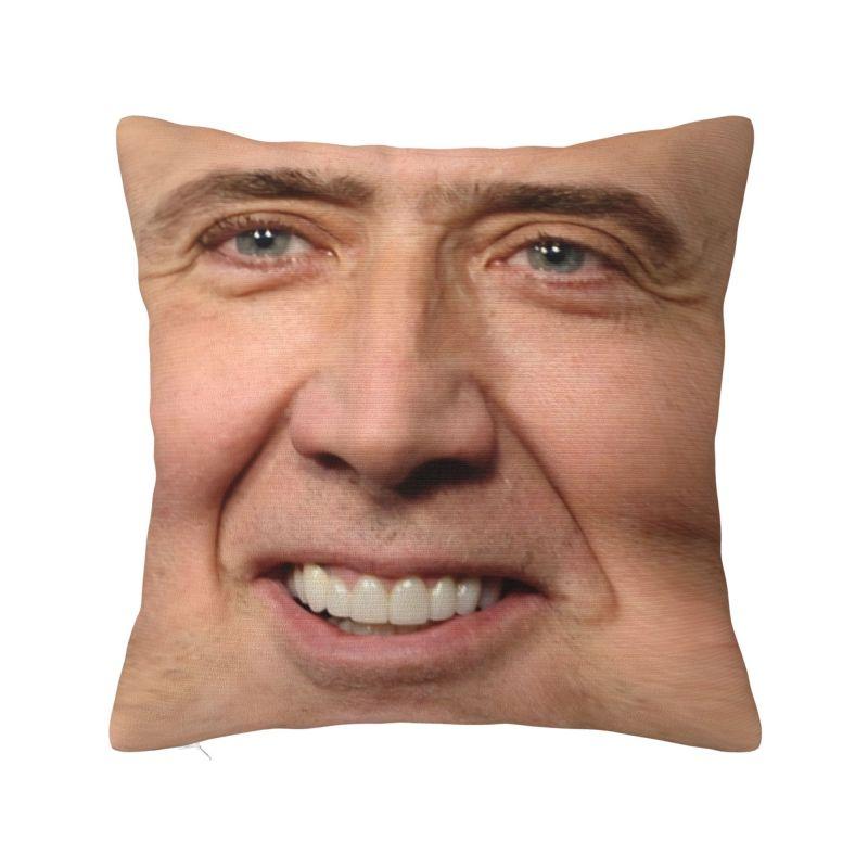 Fashion Thiccolas Cage Funny Nicolas Meme Cushion Covers xcm Velvet Throw Pillow Case Sofa Square Pillowcase Home Decor 30x30cm