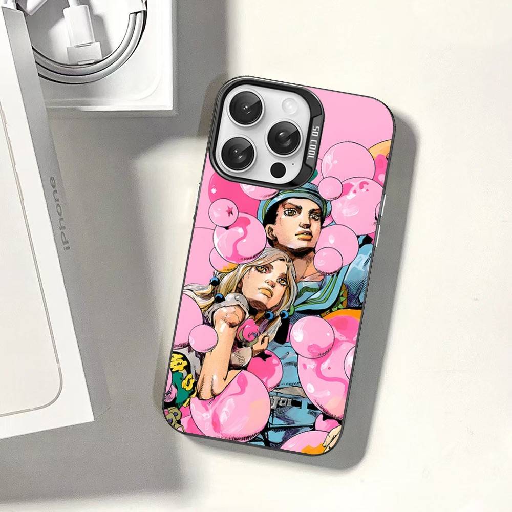 Anime Jojo Bizarre Adventure Phone Case For IPhone 17 16 15 14 11 12 13 Pro Max Plus Pro Colored Silver Cover
