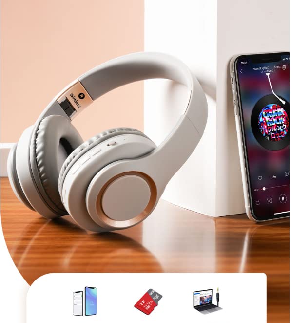 Wireless Bluetooth Low Lightweight and 40mm HD Driver Instructions for Web and Zoom Calls 5.3 Over-Ear Headphones, Latency, Closed-Back Design,