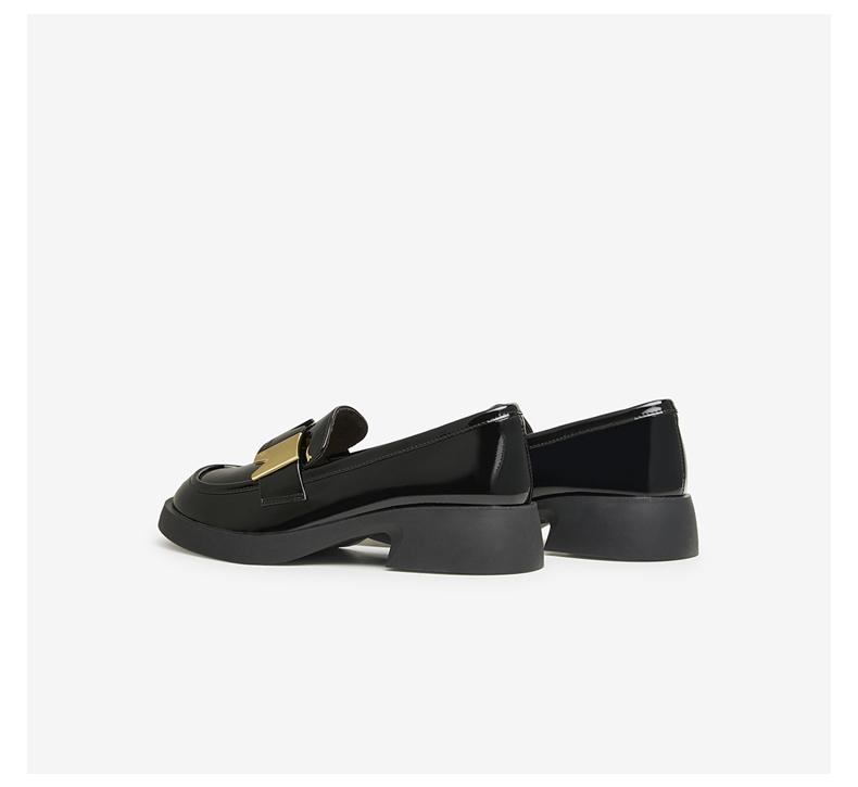 Bestu 25 Spring Fashion Metal Buckle Loafers Thick Heel Women's Single Shoes DC918AA5