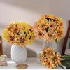 5 st/knippe Konstgjorda Blommor PU Solrosbukett Bröllopsdekorationsblommor Solros Heminredningstillbehör Festblommor