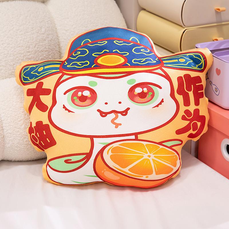 Mascot 2025 Fruit Snake Plush Pillows Room Decoration Spring Festival Gifts