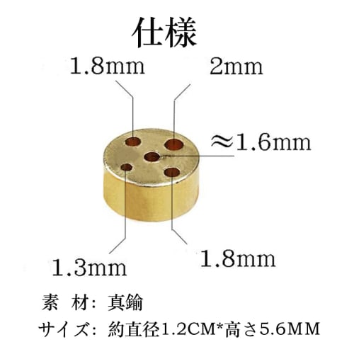 Forahome Zylindrischer Räucherhalter aus Messing mit 5 Löchern, Niedlicher Mini-Räucherhalter für Gräber und buddhistische Altäre, Langlebig, Einfach zu benutzen, Kompakt und Po