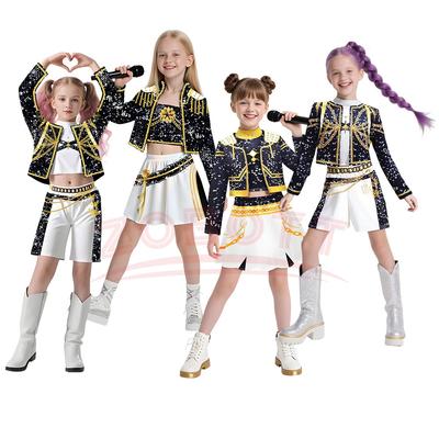 Girls Kpop Zoey Cosplay Costume Kids Fancy Party K-Pop Demon Hunters Rumi Costume Idol Mira Cosplay Halloween Carnival Clothes