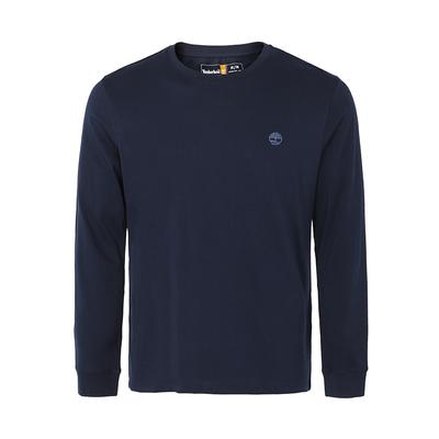Cotton Comfortable Casual Sports Round Neck Outdoor Sailing Long Sleeve T-Shirt Men T-Shirt Navy-Blue A5XVK-Z02