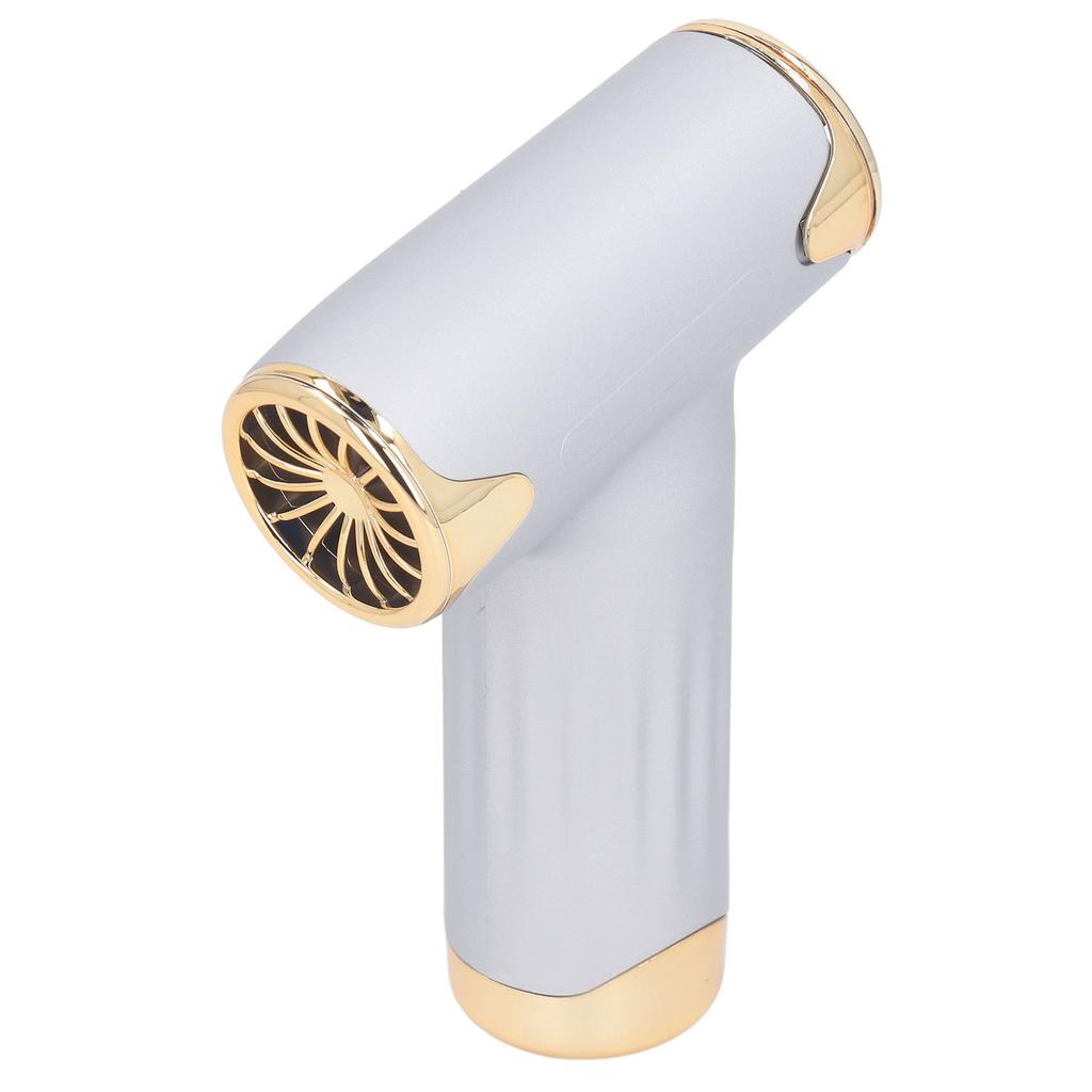 60W Electric Hair Dryer High Speed 4 Levels Wind Bladeless 1100mAh Battery Handheld Dust Blower Silver