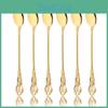 Ice Long Cream 6pcs Handle Scoop Cutlery Set Colorful Teaspoon Dinnerware Juice Coffee Stirring Tableware Flatware Kitchen Tools