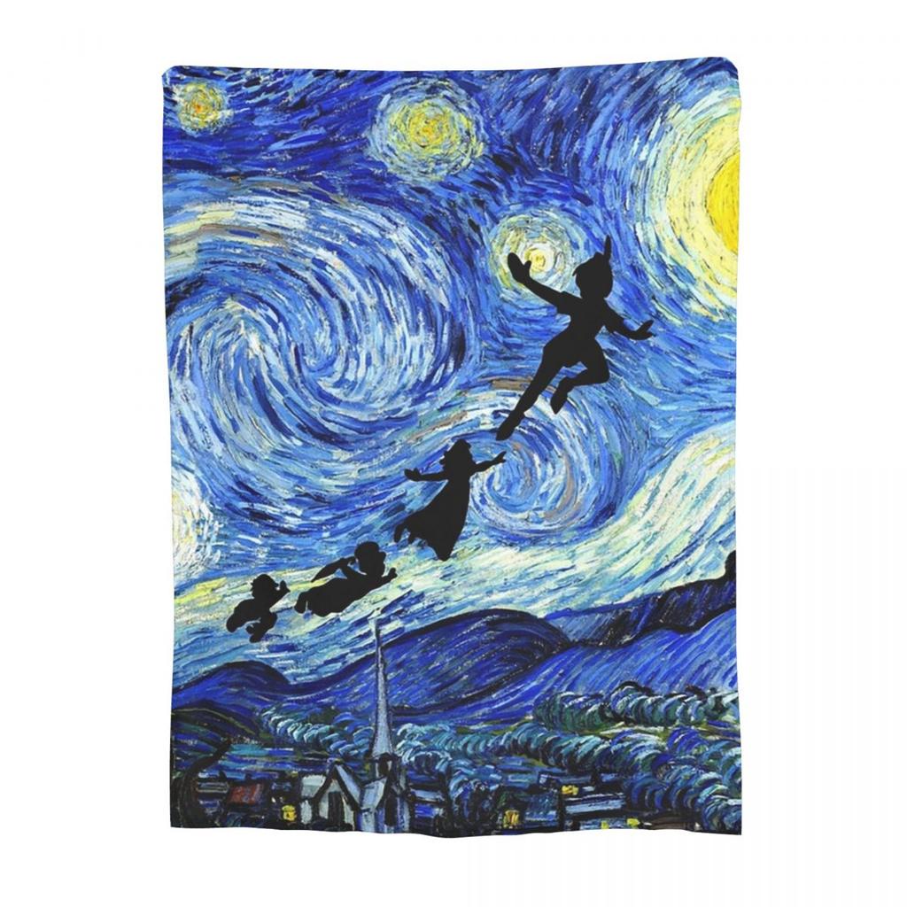 Peter Pan Starry Night Blanket Flannel Warm Sofa Throw Blankets For Couch Bedding Office Throws Bedspread Quilt