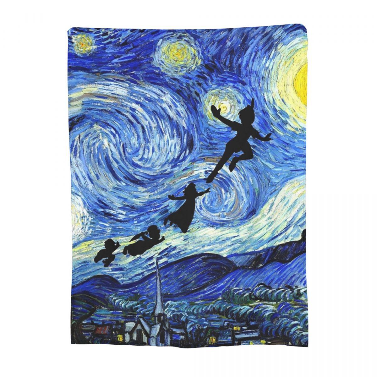 Плед Питер Пэн Звездная ночь Фланелевый Теплый Плед-покрывало для Дивана Кровати Постельное белье Офисный Плед Покрывало Одеяло 30x40in