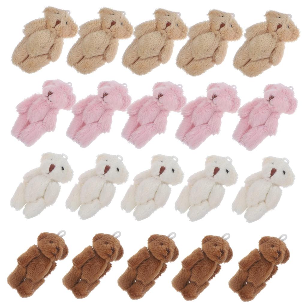SKISUNO 40-Piece Mini Plush Bear Set, Small Mini Plush Party Favors, Miniature Bear Figurines, Small Miniature Figures, Mini Bears, PP Cotton