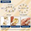 Gold Napkin Rings 20Pcs, Imitation Pearl Napkin Rings Napkin Holder, Elegant Rhinestone Gold Beaded Serviette Buckles for Weddings, Party Supplies &