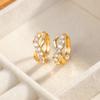 Moebius Zircon Ear Cuffs: Women's Korean Style Simple Rhinestone Twisted Circle Earrings for Autumn & Winter
