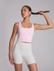 CRZ YOGA Stretchy Square Neck Cropped Tank Top with Asian Pink Size XS Women's Quick-Drying Cups, Butterluxe, Fit, Peony,