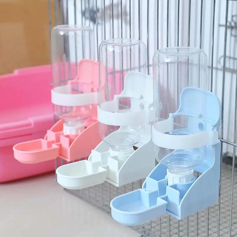 Automatischer Haustier-Wassspender Hängender Käfig Tränke für Kaninchen Katze Vögel Kleintiere 500ml