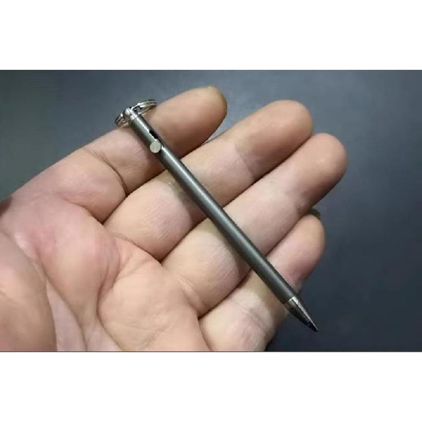 Mini Keychain Titanium Pen, Ultra Light Portable EDC Small Bolt Action Pen, Outdoor Gadget Personality Creative Signature Tool