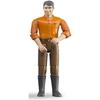 BRUDER Figure - Brown-haired Man with Brown Jeans - Articulated - For Children Aged 4 and Over