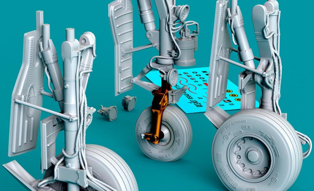 Reskit Thunderbolt II Landing Gear Great Plastic Model Kit Parts 1/48 A-10 (Early/Late Model) (for Wall) RSKU48-0496 (Airplane)