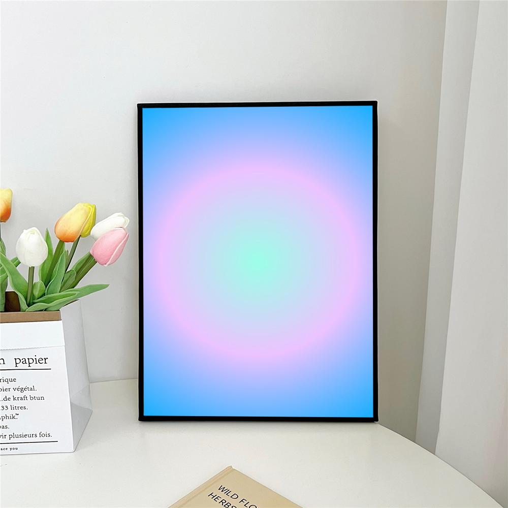 1pc Gradient Aura Self-adhesive Art Poster Waterproof Paper Sticker Coffee House Bar Room Wall Decor