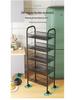Multi-layer Movable Kitchen and Bathroom Storage Trolley and Vegetable Basket