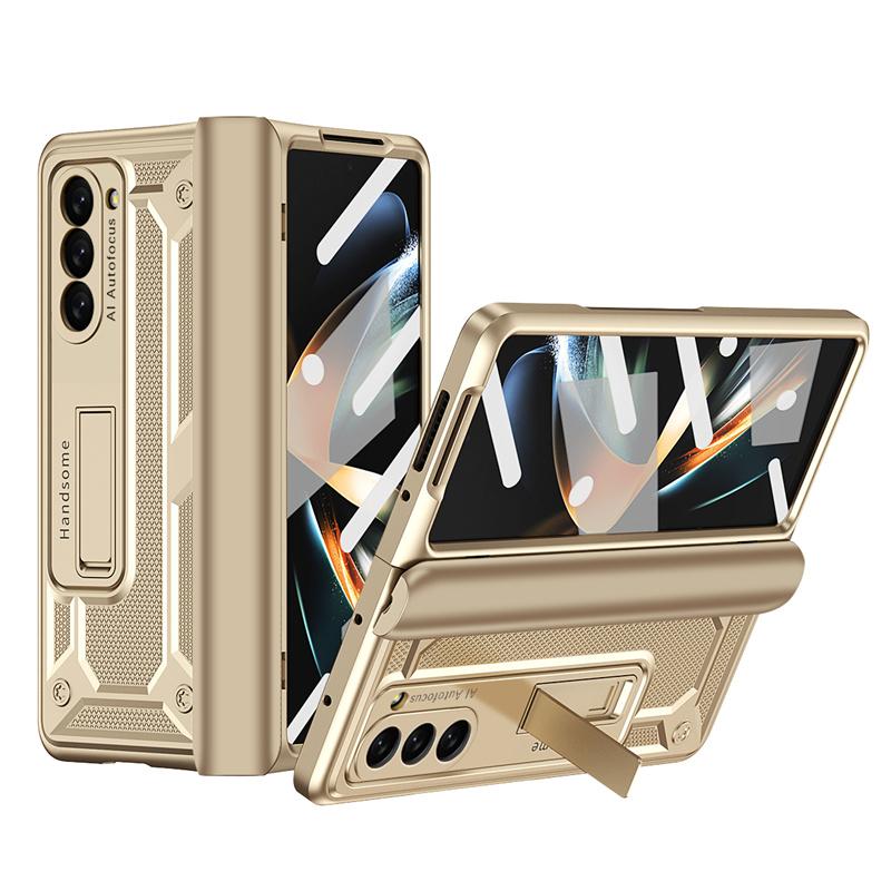 Für Samsung Galaxy Z Fold 5 4 3 2 5G Rüstungs-Scharnier Versteckte Halterung PC-Handyhülle Displayschutzfolie Stoßfester Schutz Case